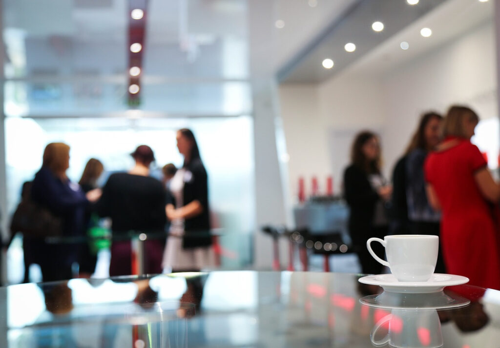 Conference coffee break Steve Cliff image through Pixabay